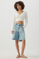 Crop V-Neck Cardigan