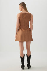 Faux Suede Mini Dress