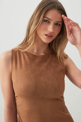 Faux Suede Mini Dress