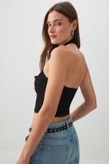 Lace Halter Top with Bow