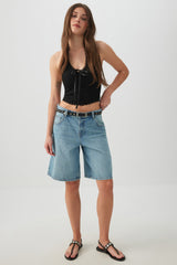 Lace Halter Top with Bow