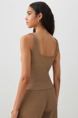 Textured Scoop Neck Tank Top