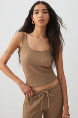 Textured Scoop Neck Tank Top