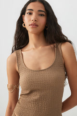 Textured Scoop Neck Tank Top