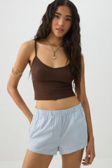 Mid Rise Poplin Boxer Shorts