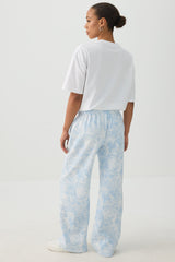 Blue Camo Wide Leg Sweatpants