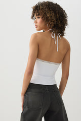 Lace Trim Halter Tank Top