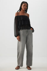 Off Shoulder Tiered Blouse