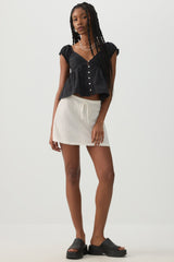 Plunge Neck Flowy Blouse