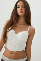 Eyelet Ultra Cropped Bustier Top
