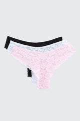 3-Pack Lace Cheeky Panties