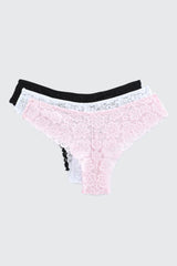 3-Pack Lace Cheeky Panties