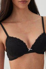 Lace Trim Push Up Bra