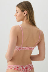 Floral Lace Balconette Push Up Bra