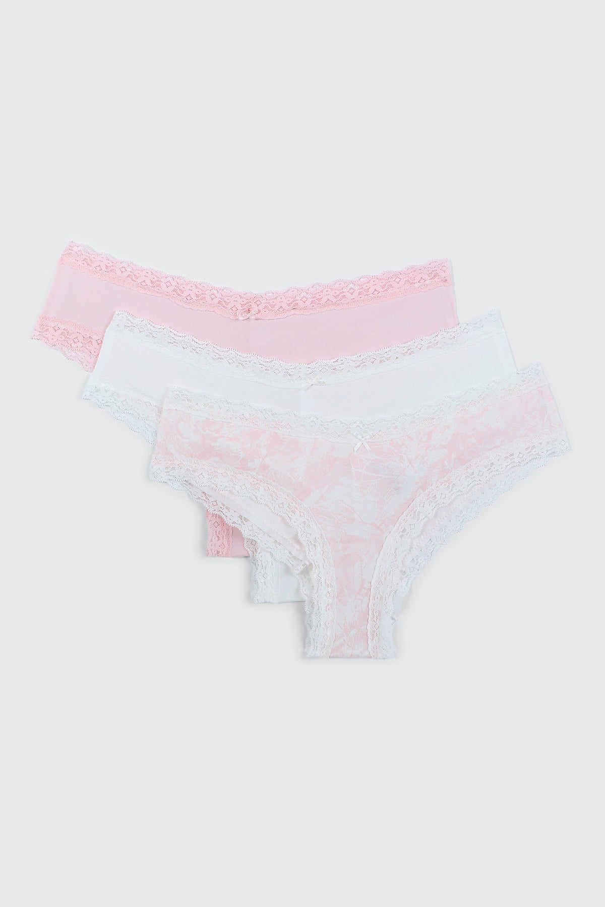 3-Pack Lace Trim Cheeky Panties