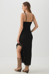 Lace Maxi Dress with High Slit