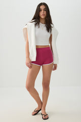 Brushed Knit Contrast Trim Shorts
