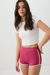 Brushed Knit Contrast Trim Shorts