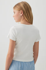 Rib Tee with Side Ties