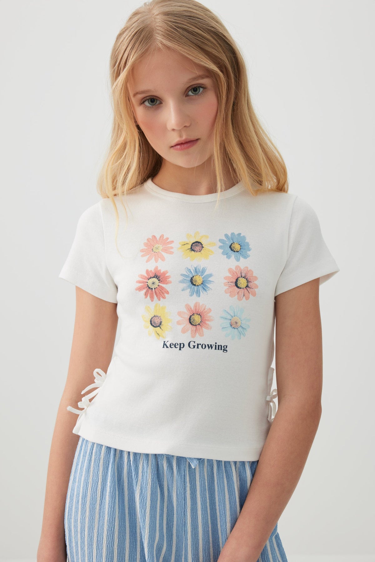 Rib Tee with Side Ties