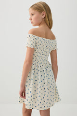 Smocked Off Shoulder Dress