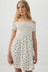 Smocked Off Shoulder Dress