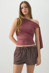 Asymmetrical Off Shoulder Top