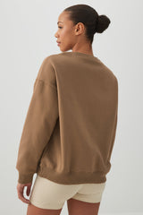 Cropped Crew Neck Fleece Sweatshirt