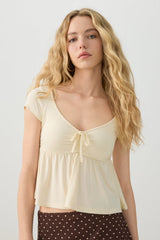 Tie-Front Babydoll Top