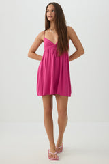Front tie Babydoll Mini Dress
