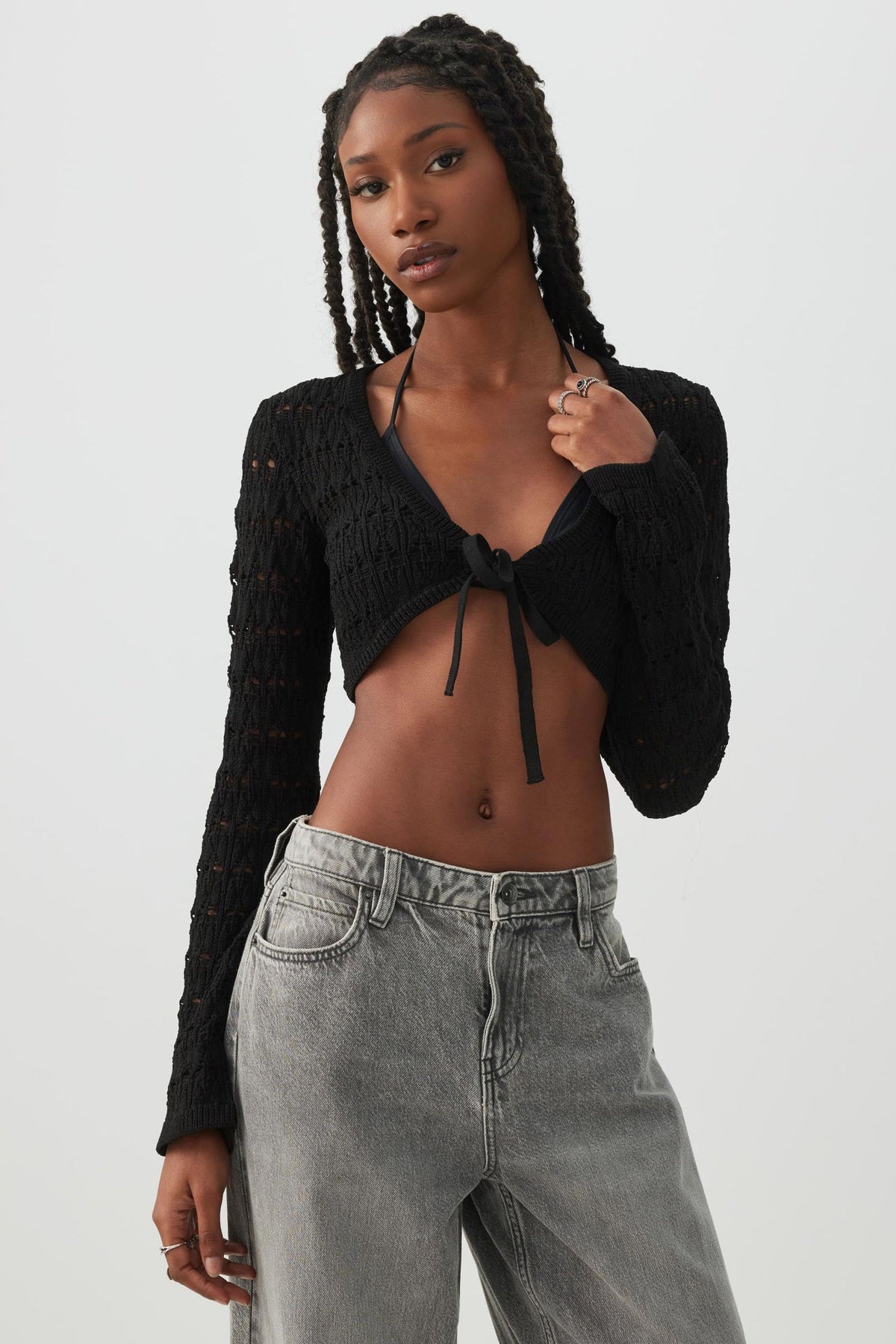 Crop Open Stitch Shrug
