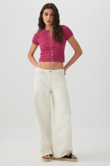 Cropped Open Stitch Sweater