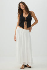 Tie Front Halter Sweater Tank