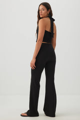Knit Flare Leggings with Pintuck