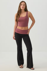 Soft Cropped Double Layer Tank Top