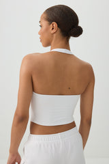 Basic Crop Halter Tank Top