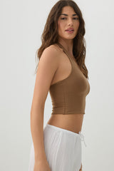 Basic Crop Halter Tank Top
