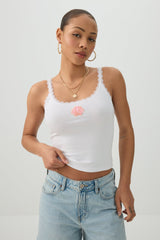 Scoop Neck Lace Trim Tank