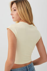Cropped Ribbed Crew T-Shirt