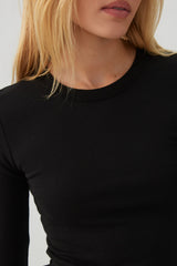 Cropped Rib Crew Top
