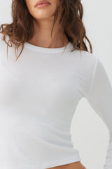 Cropped Rib Crew Top