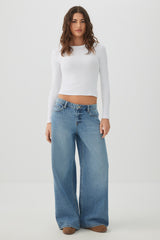 Cropped Rib Crew Top
