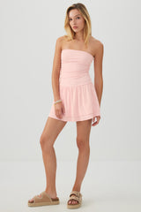 Ribbed Bandeau Ruffled Romper