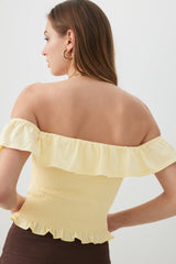 Smocked Off Shoulder Top
