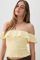Smocked Off Shoulder Top