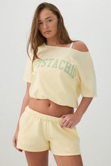 Long Oversized Off Shoulder Graphic T-shirt