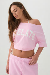 Long Oversized Off Shoulder Graphic T-shirt