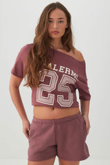 Long Oversized Off Shoulder Graphic T-shirt
