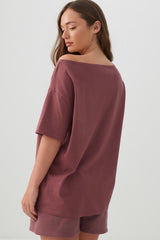 Long Oversized Off Shoulder Graphic T-shirt
