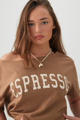 Long Oversized Off Shoulder Graphic T-Shirt
